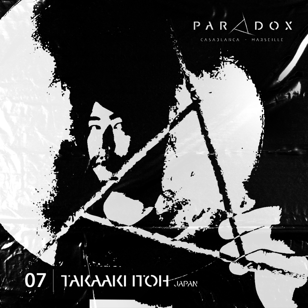black and white paradox techno podcast cover number 07 with TAKAAKI ITOH