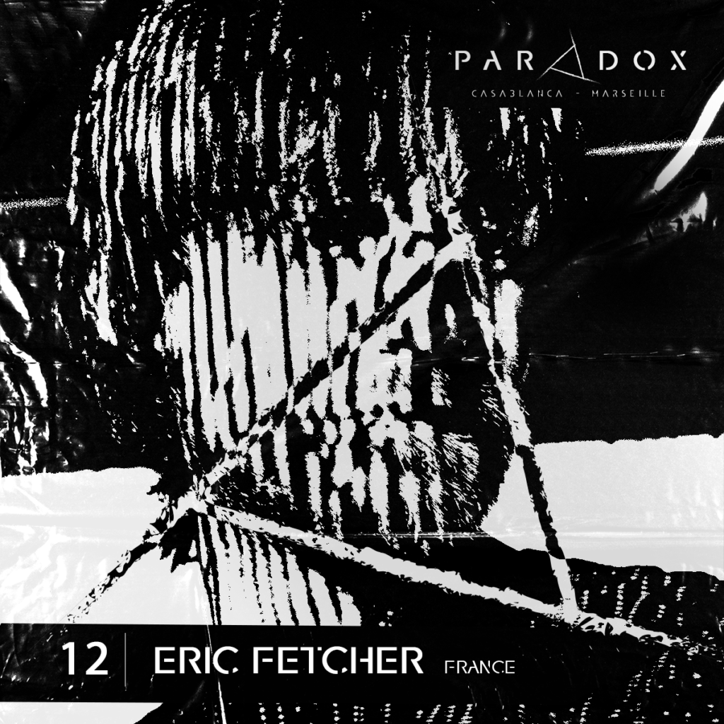 black and white paradox techno podcast cover number 12 with ERIC FETCHER