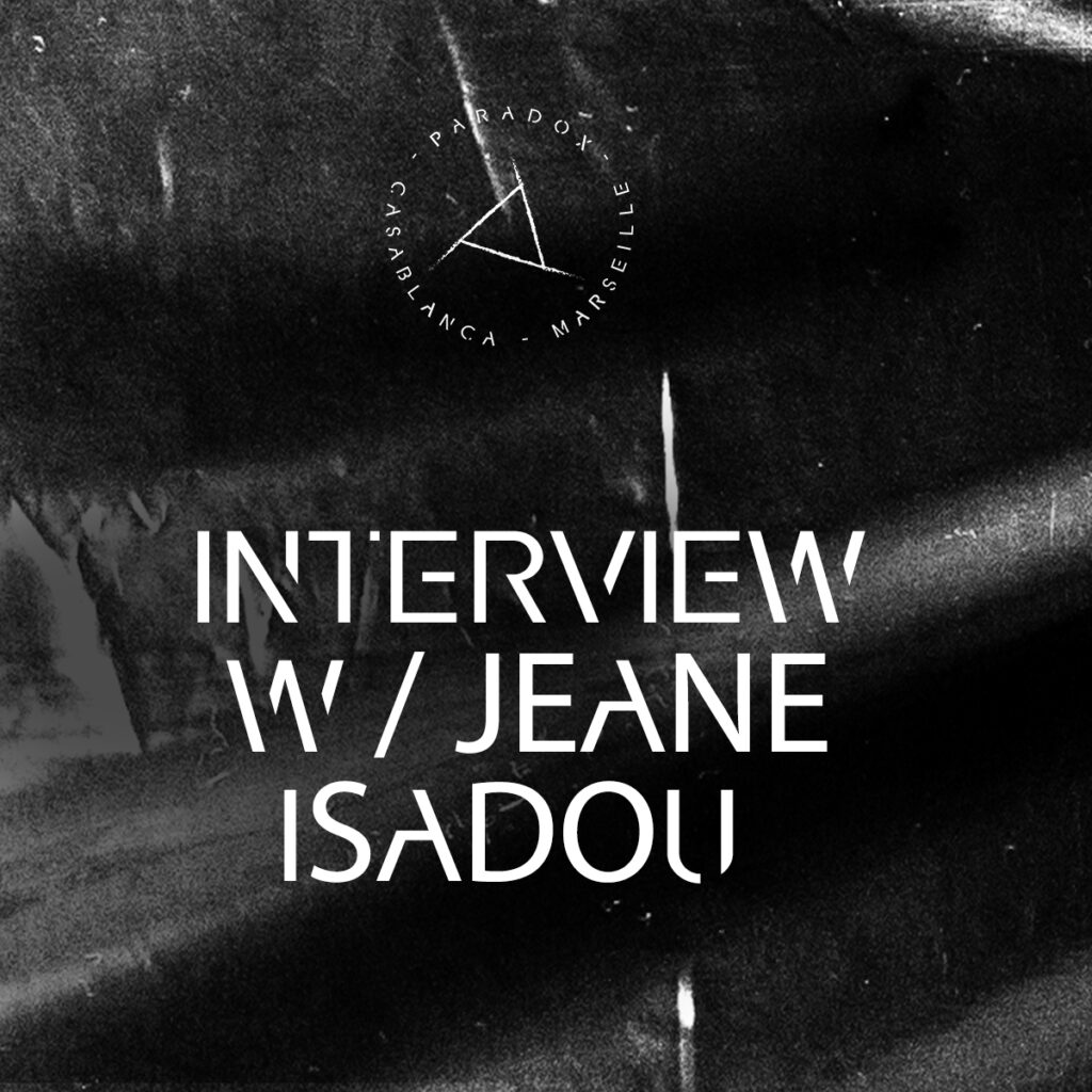 black and white cover of paradox techno interview with Jeane ISADOU