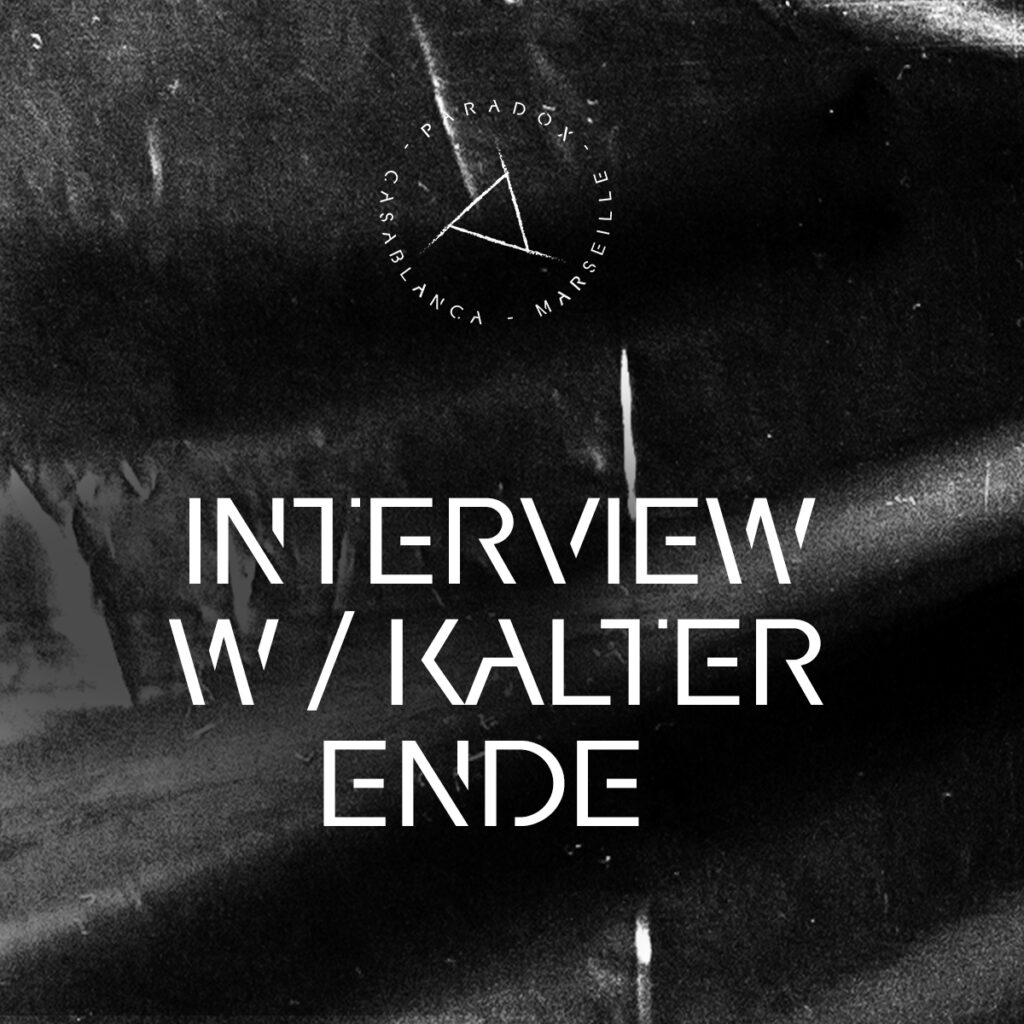 black and white cover of paradox techno interview with Kalter ENDE