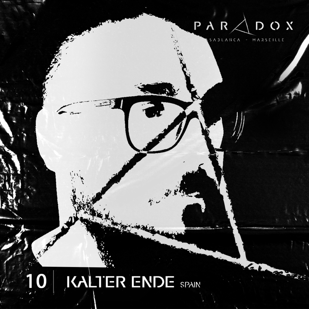 black and white paradox techno podcast cover number 10 with KALTER ENDE