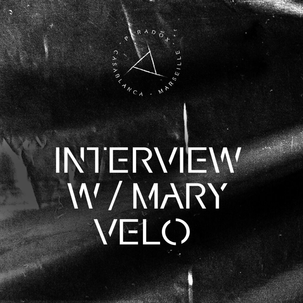 black and white cover of paradox techno interview with Mary VELO