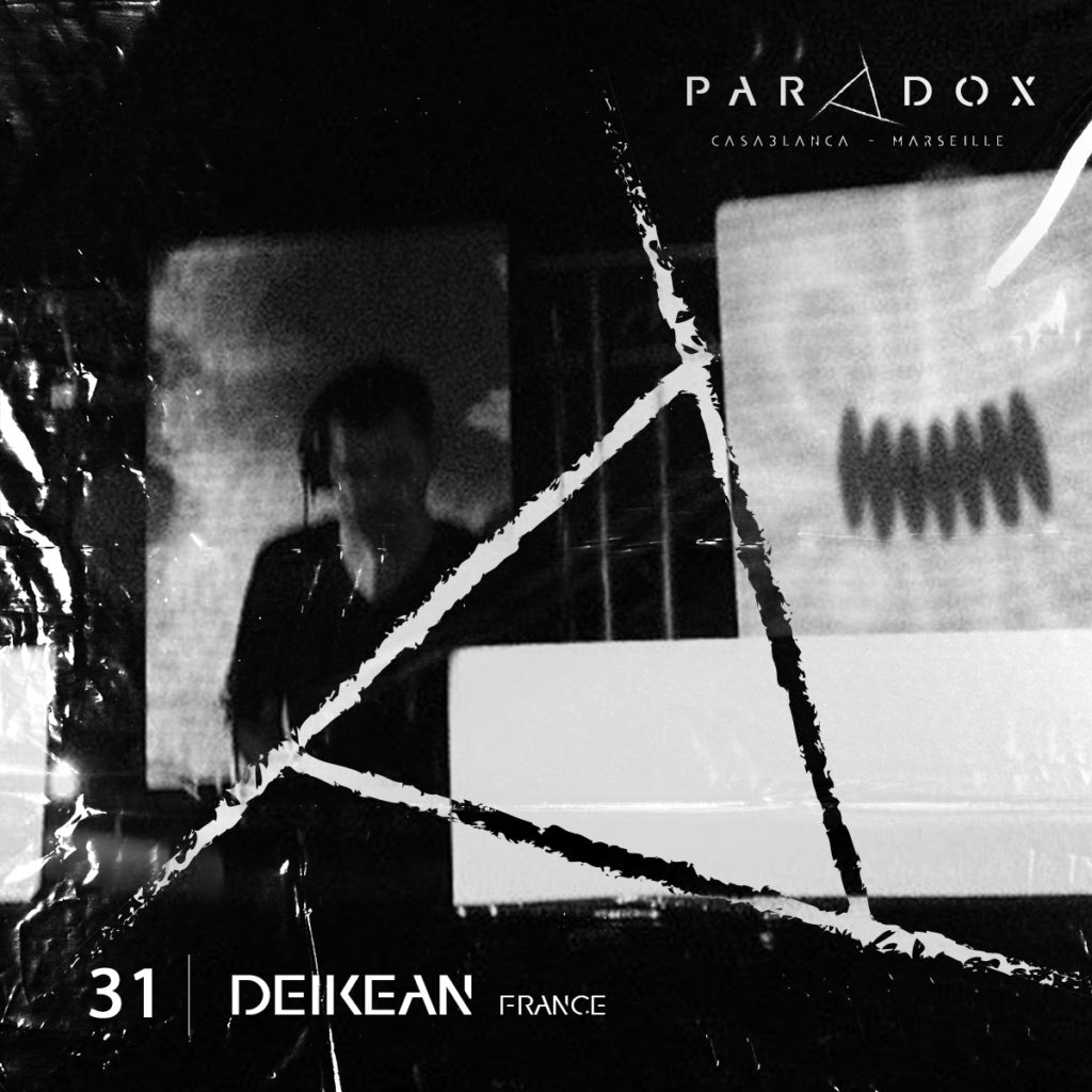 black and white paradox techno podcast cover number 31 with DEIKEAN