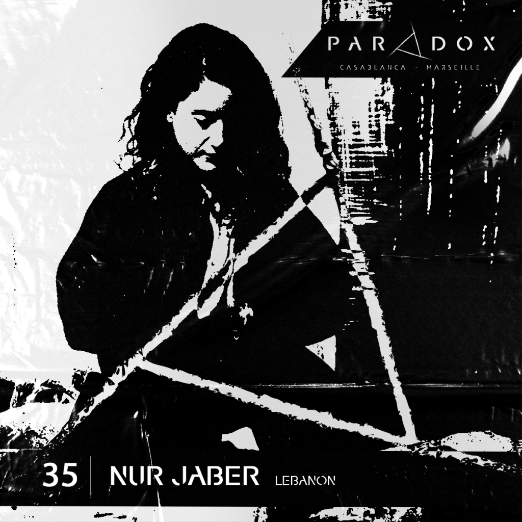 black and white paradox techno podcast cover number 35 with NUR JABER