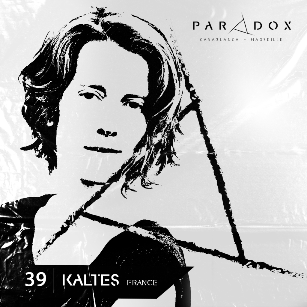 black and white paradox techno podcast cover number 39 with KALTES