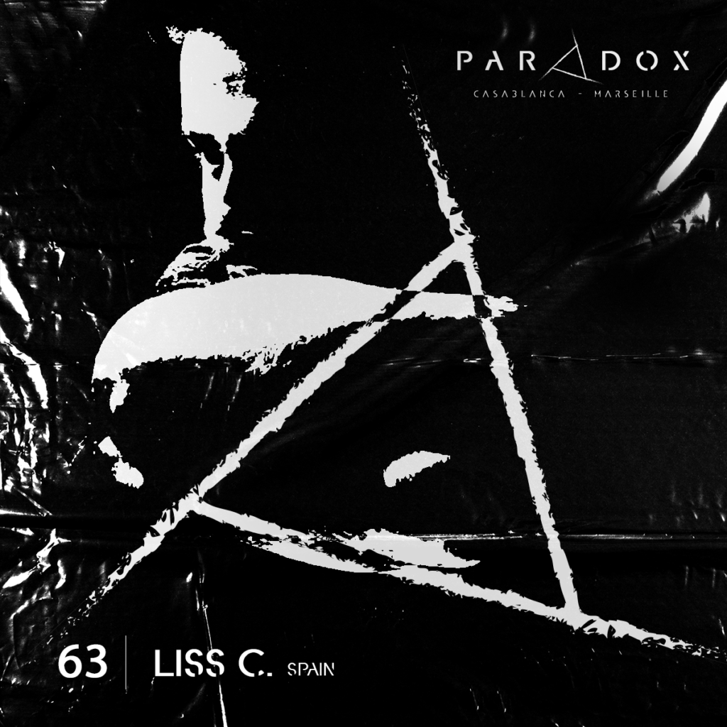 black and white paradox techno podcast cover number 63 with LISS C