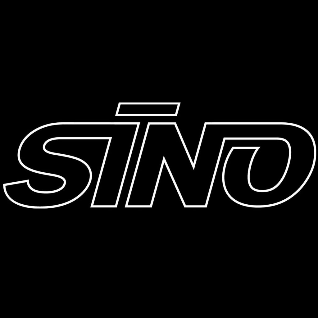 black and white SINO logo