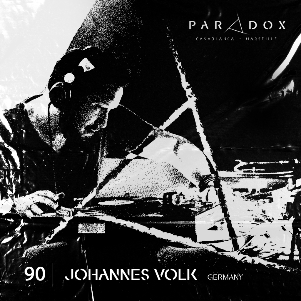 black and white paradox techno podcast cover number 90 with JOHANNES VOLK