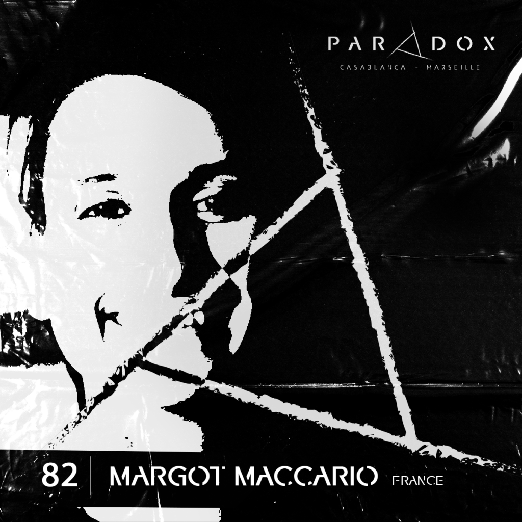 black and white paradox techno podcast cover number 82 with Margot Maccario