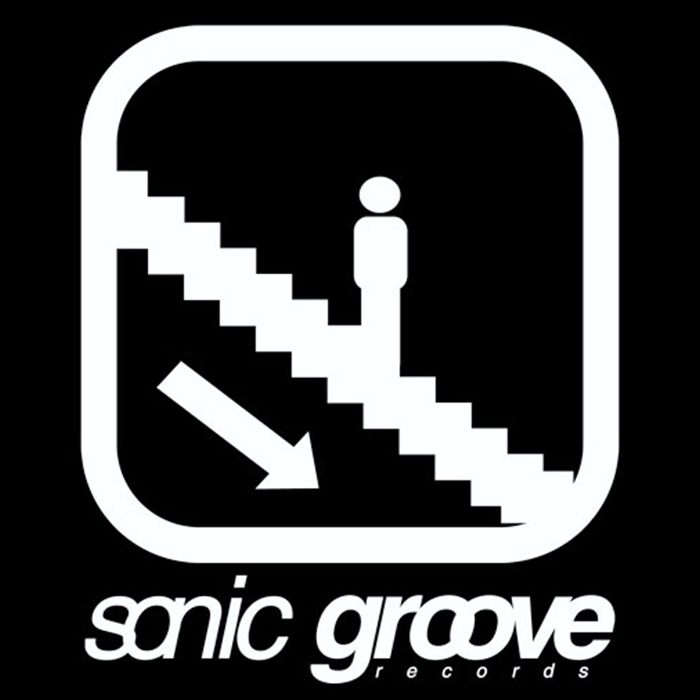 black and white sonic groove records logo