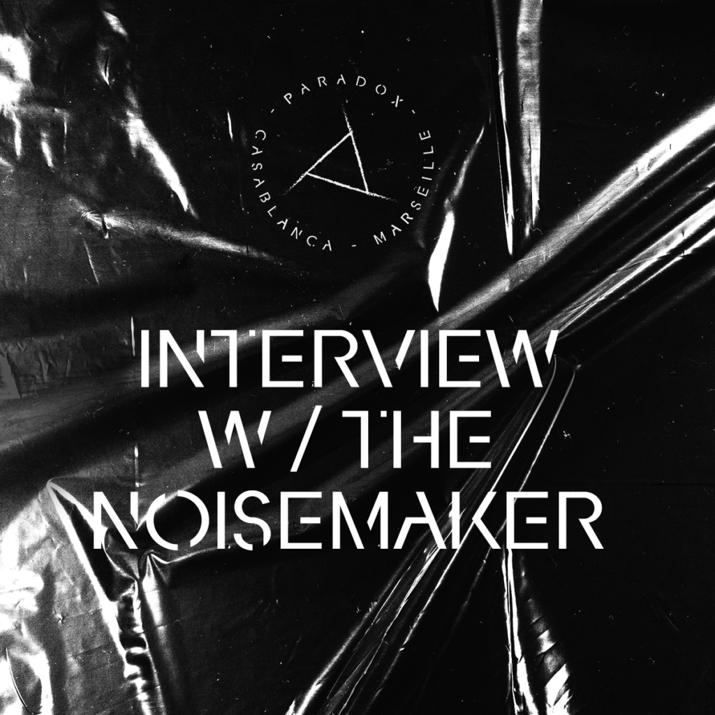 black and white cover of paradox techno interview with The Noisemaker