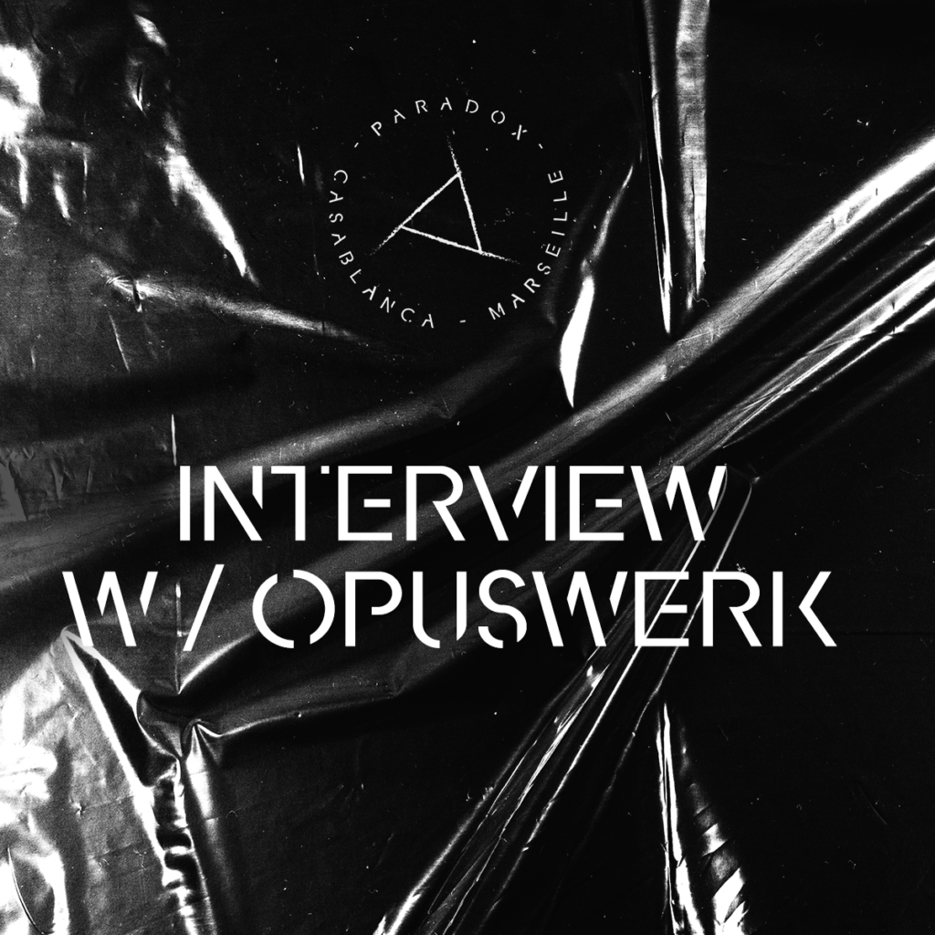 black and white cover of paradox techno interview with OPUSWERK