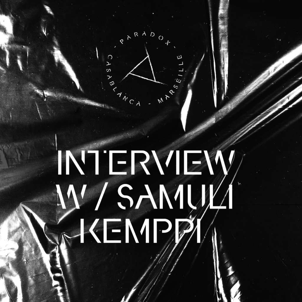 black and white cover of paradox techno interview with SAMULI KEMPPI
