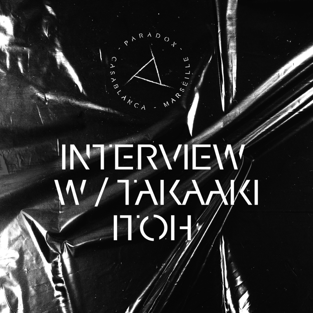 black and white cover of paradox techno interview with TAKAAKI ITOH