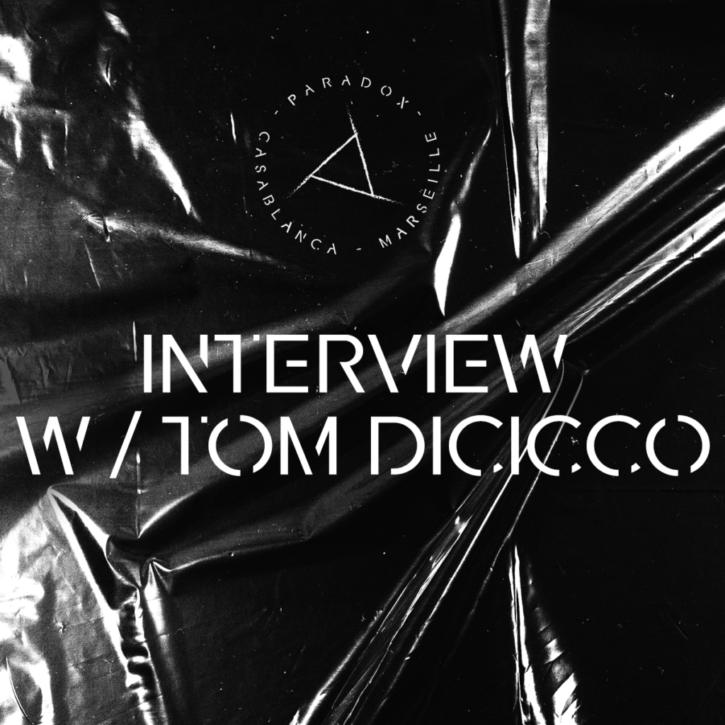black and white cover of paradox techno interview with TOM DICICCO
