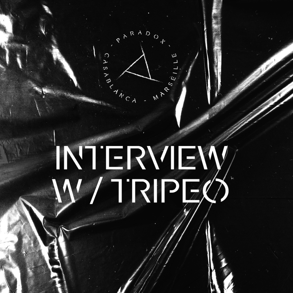 black and white cover of paradox techno interview with TRIPEO
