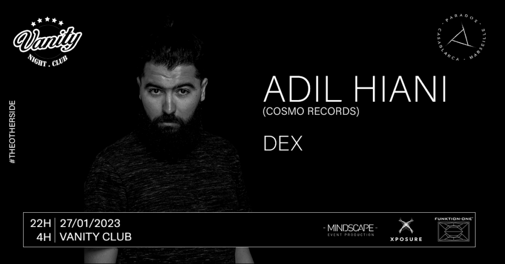 Paradox Homepage slider of Paradox techno event with ADIL HIANI and DEX at Vanity Club on 27/01/23, Casablanca