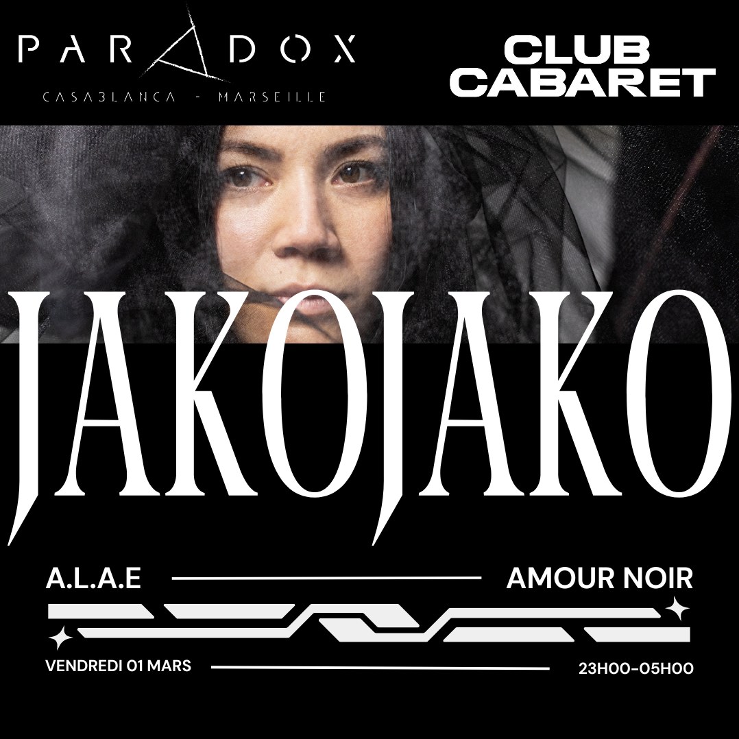 Artwork of Paradox event with JakoJako on Mar 1, 2024 at Cabaret Aléatoire